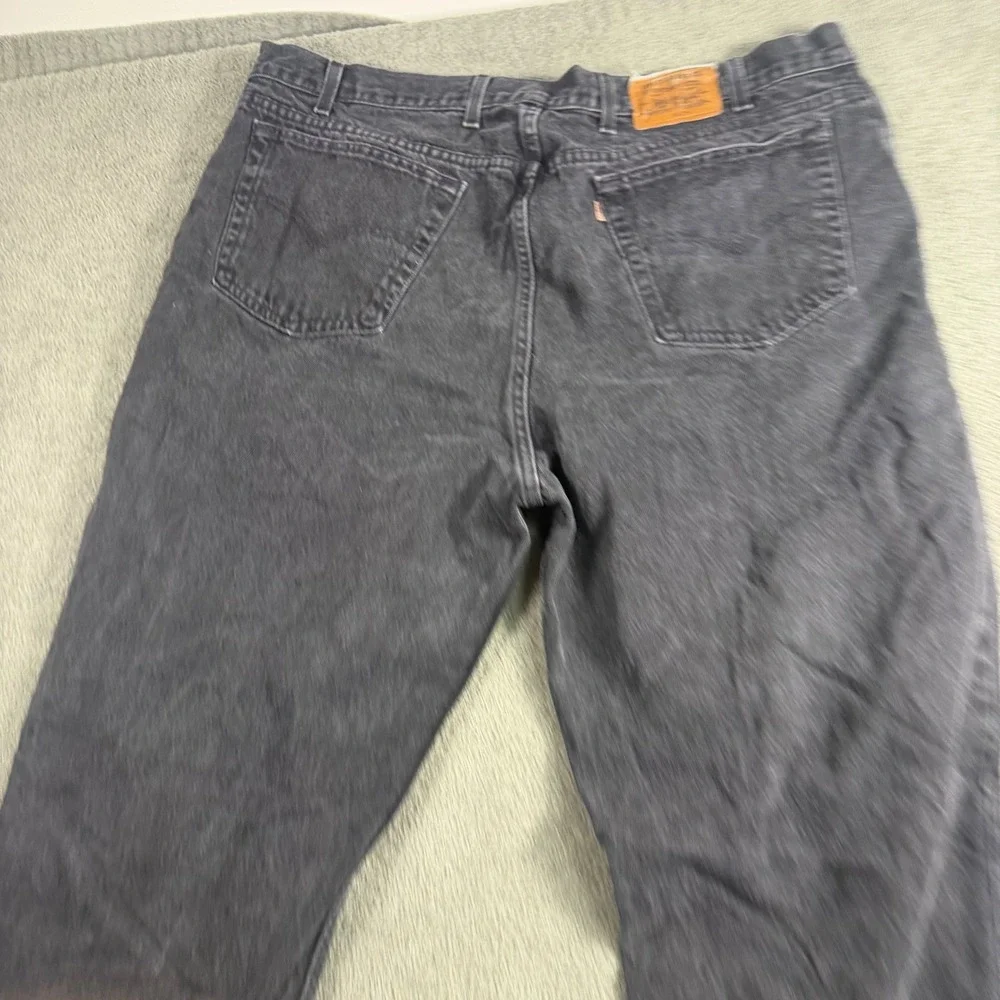 Levis Loose Fit Jeans Faded Black Denim Straight Leg Mens 46x34 Made in Mexico